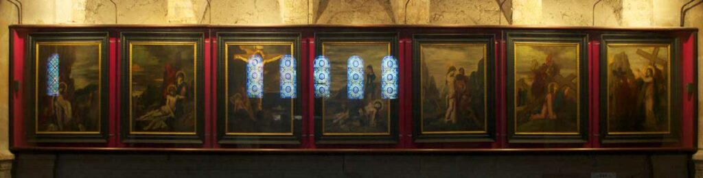 Vitrine du chemin de croix (G. Moreau)